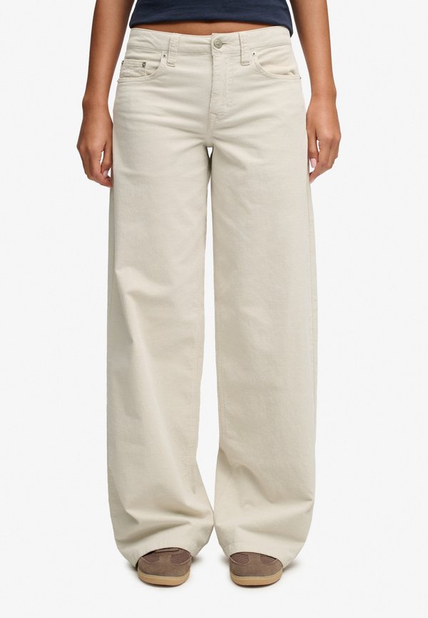 Superdry & Co SUPERDRY MID RISE BAGGY CORDUROY TROUSERS.. - Trousers - moonbeam grey