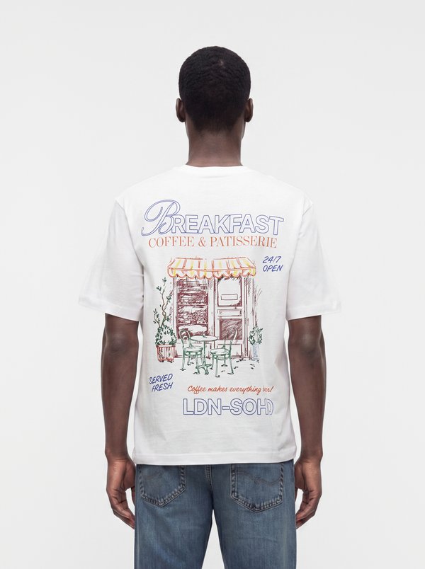 Jack & Jones JORSKETCH TEE SS CREW NECK TG - Print T-shirt - bright white