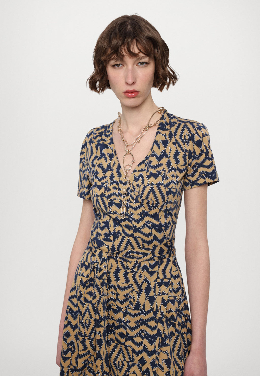 Diane von Furstenberg JULIAN SHORT SLEEVE WRAP DRESS