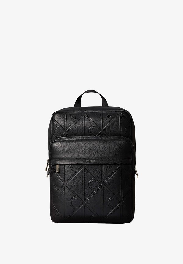 Calvin Klein CALVIN KLEIN EMBOSSED EMBLEM LOGO TROLLEY BACKPACK - Rucksack - black