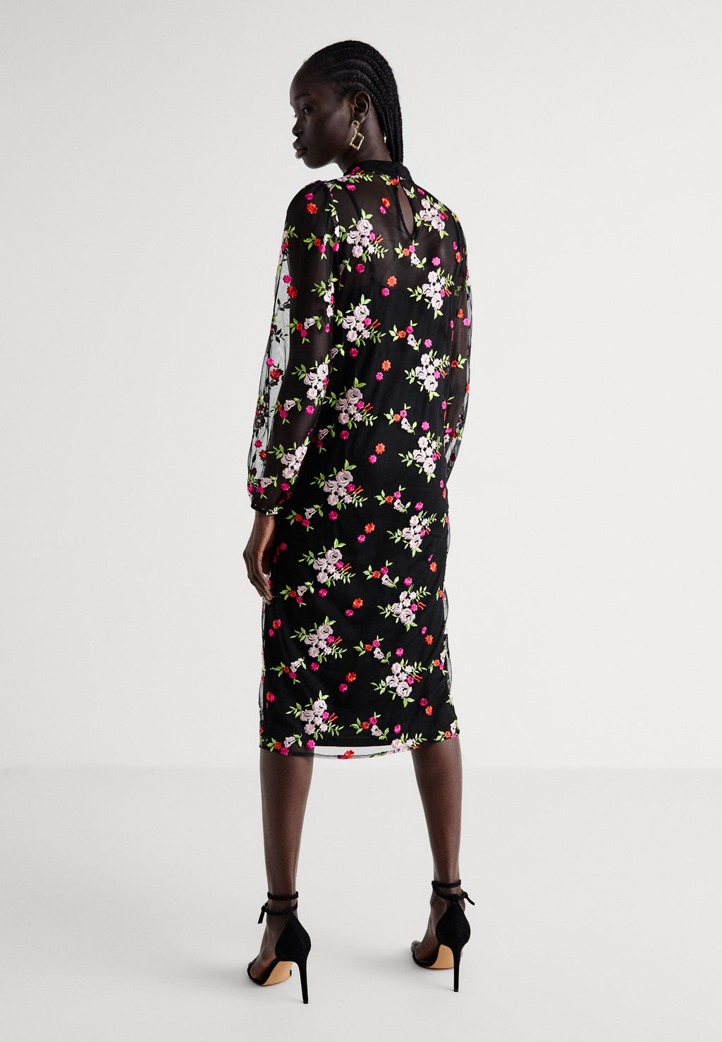 VILA VILARA HIGH NECK MIDI DRESS