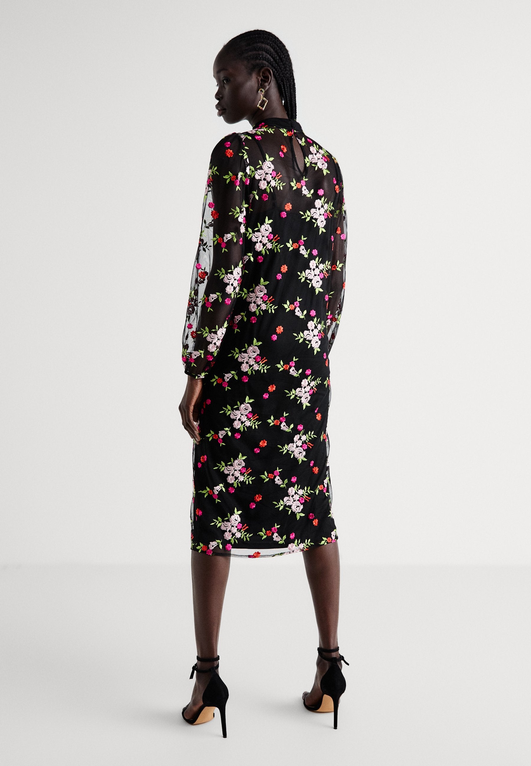 VILA VILARA HIGH NECK MIDI DRESS