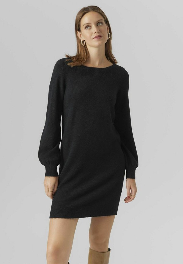 Vero Moda Knitted VMLEFILE Short - Jumper dress - black