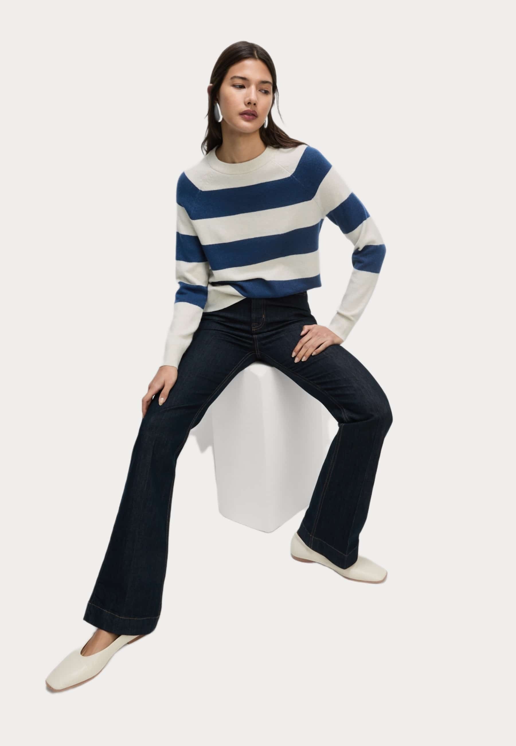 Marks & Spencer AIR STRIPE CREW NECK