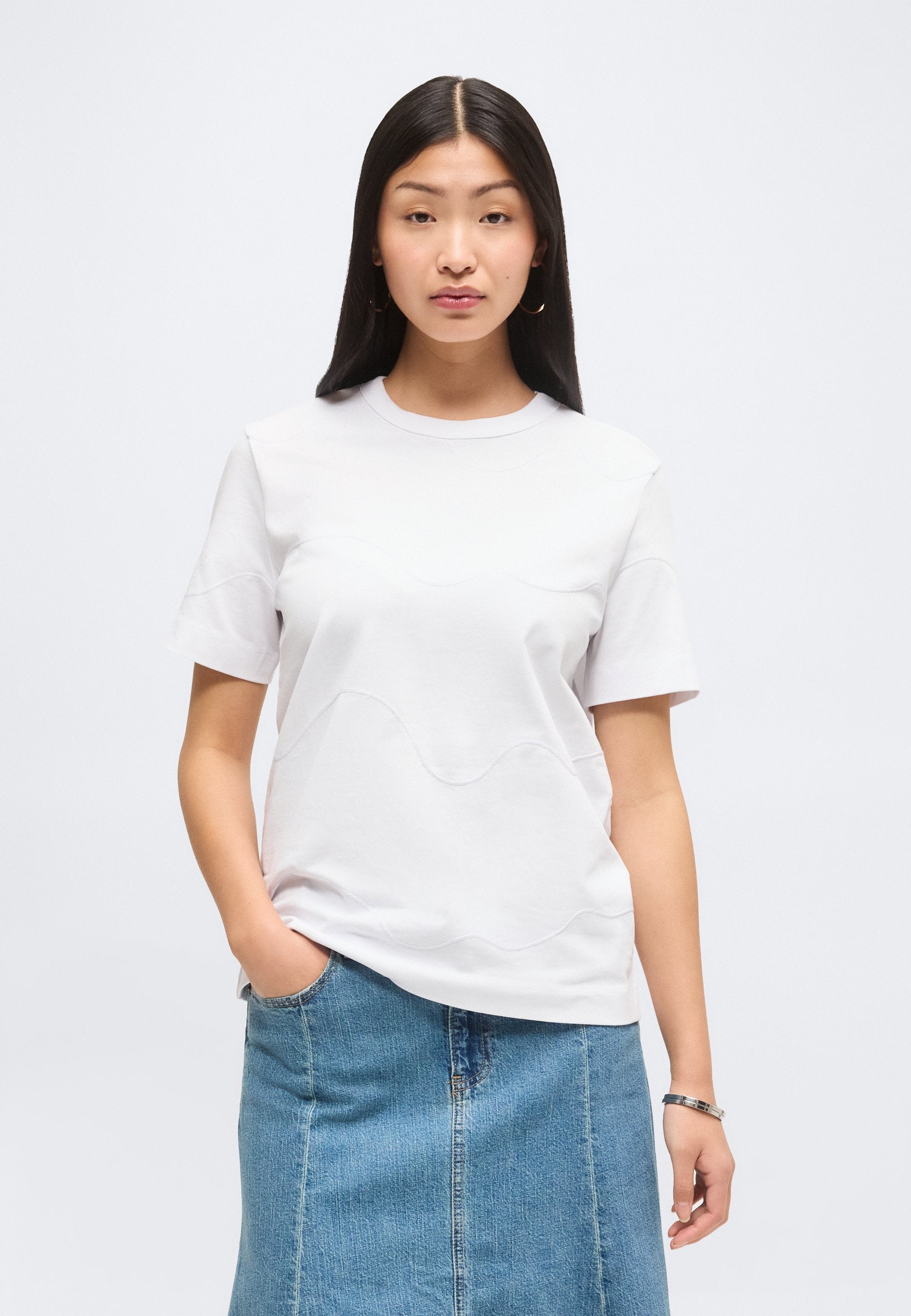 Selected SLFMILA EMBROIDERY TEE
