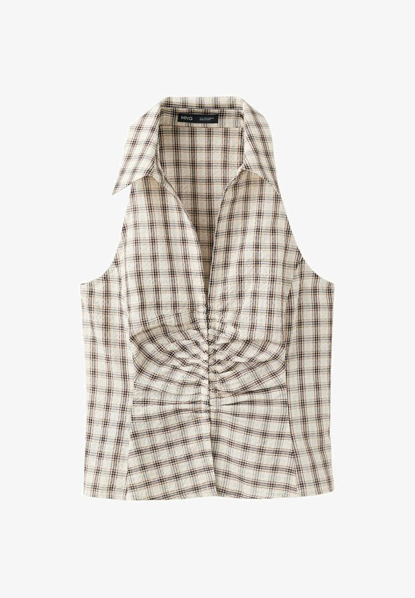 Mango ADULT - Button-down blouse - dark brown