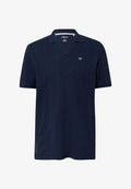 s.Oliver MIT STRUKTUR-STREIFEN UND OFFENEM KRAGEN - Polo shirt - navy