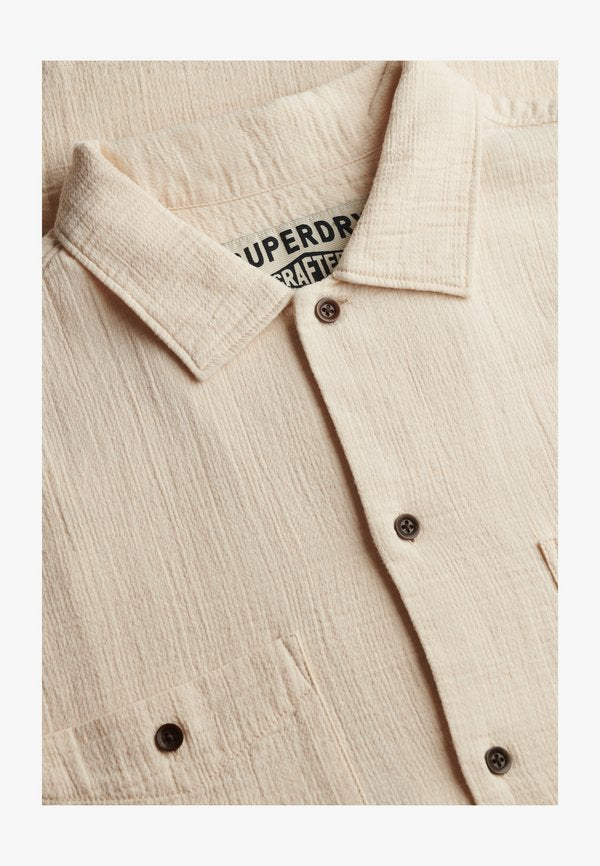Superdry & Co THE MERCHANT STORE - TEXTURED SHORT SLEEVE  - Shirt - oatmeal beige
