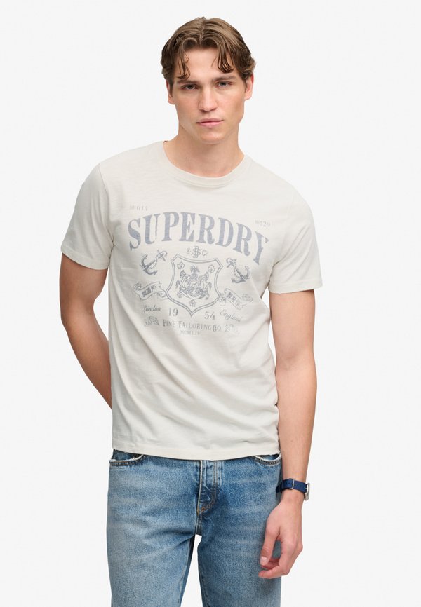 Superdry & Co SUPERDRY MERCANTILE T-SHIRT.. - Print T-shirt - ecru slub