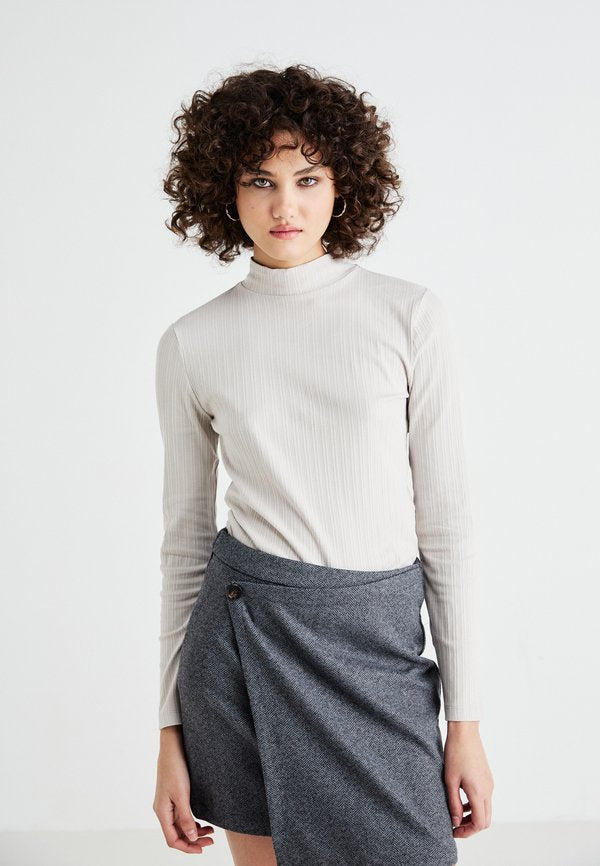 Vero Moda VMMINNA HIGH NECK - Long sleeved top - pumice stone