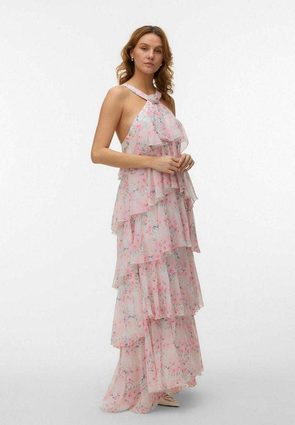 Vero Moda VMFELICIA SL RUFFLE MAXI DRESS EXP - Maxi dress - bright white