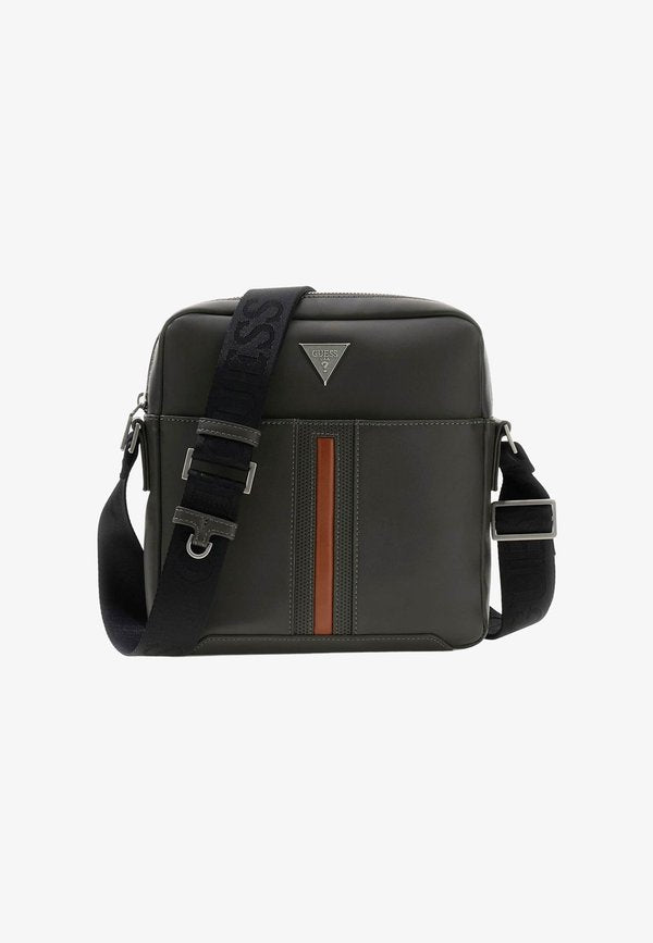Guess TORINO LOGO UMHÄNGETASCHE - Cross body bag - dunkelgrau