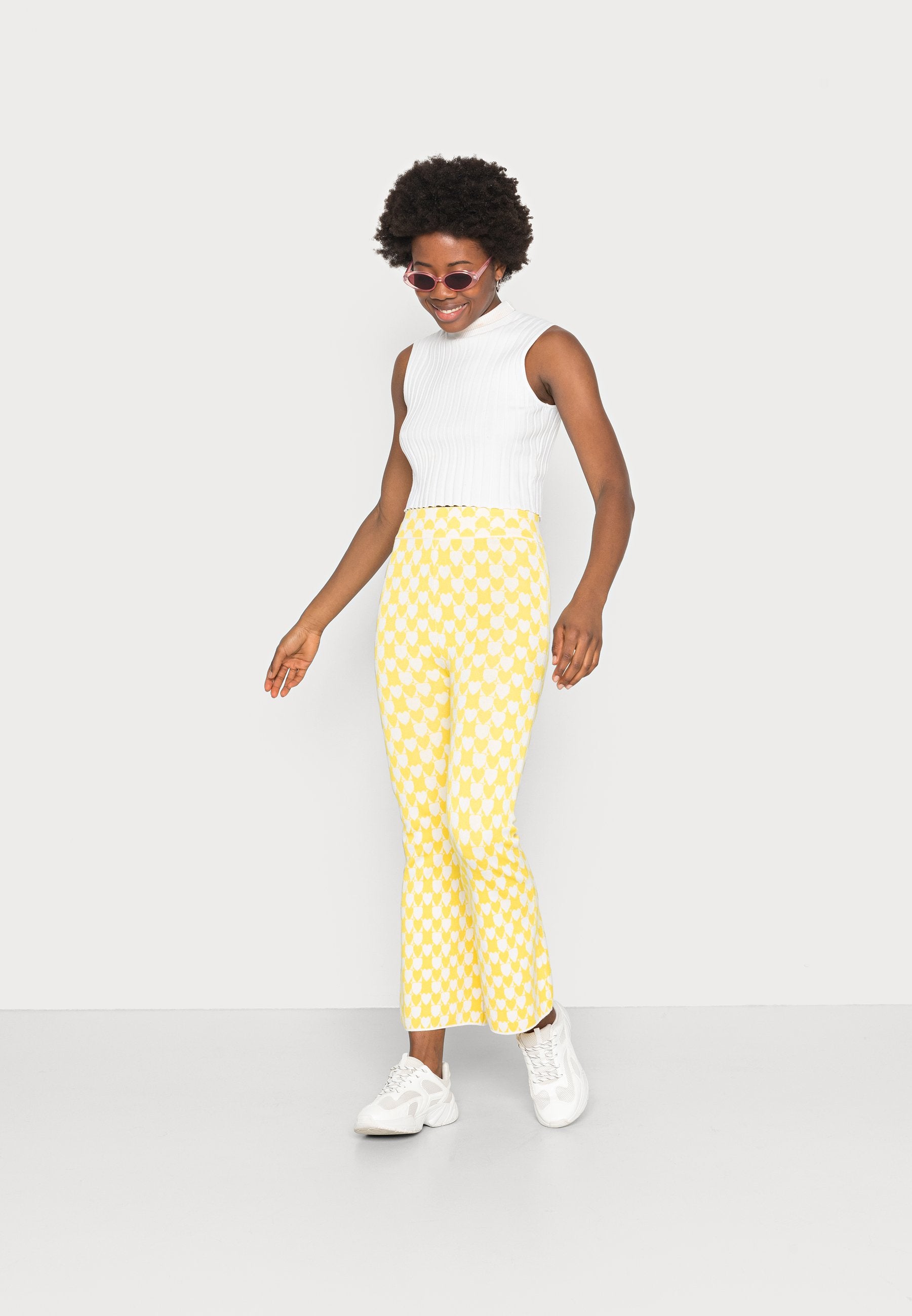 Glamorous INTARSIA WIDE LEG CROPPED TROUSER