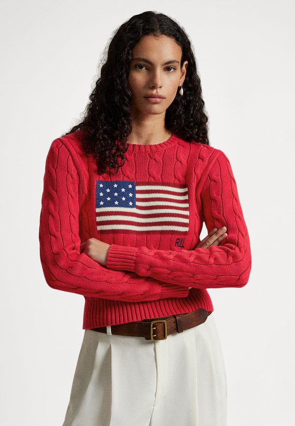 Polo Ralph Lauren FLAG SHRUNKEN CABLE COTTON SWEATER