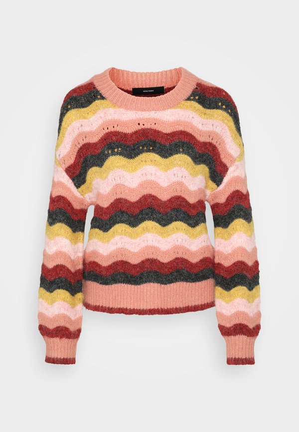 Vero Moda Petite VMDOJA O NECK - Jumper - rose elegance/rose brown/asphalt/harvest gold-coloured/pink dogwood