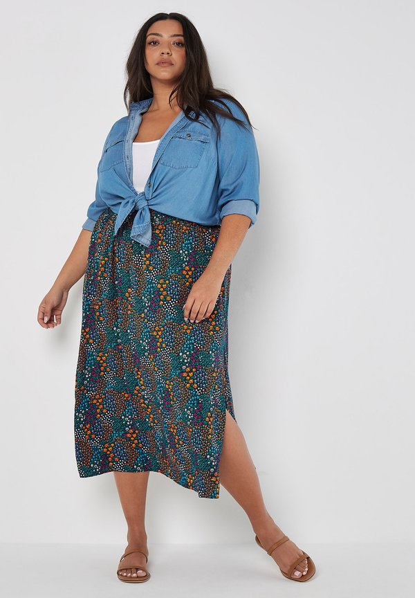 Apricot DITSY FLORAL SPLIT HEM