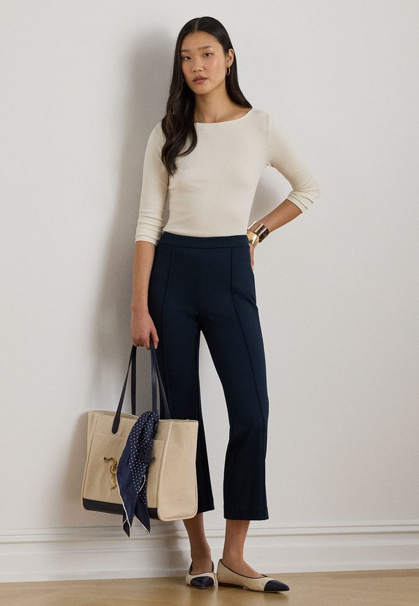 Lauren Ralph Lauren RIB-KNIT COTTON-BLEND BOATNECK TEE