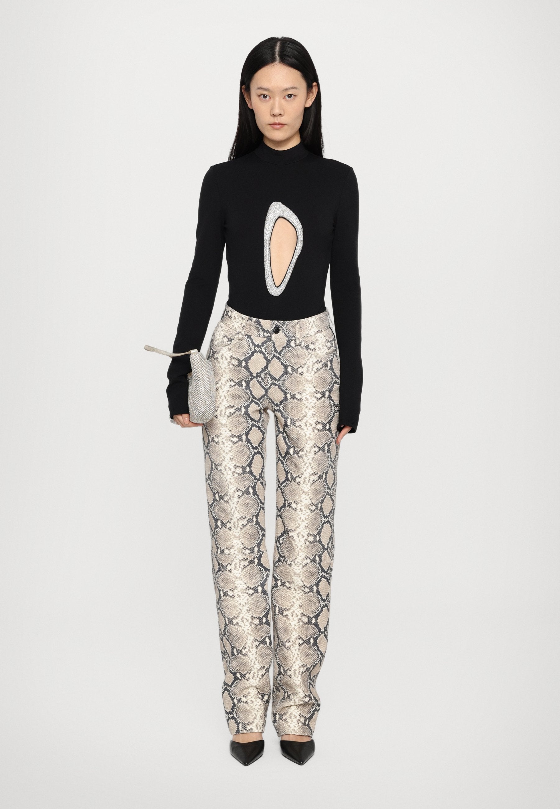 David Koma CRYSTAL CUTOUT BODYSUIT