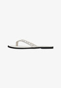 Bershka STUDDED - FLAT SLIDER SANDALS - T-bar sandals - white