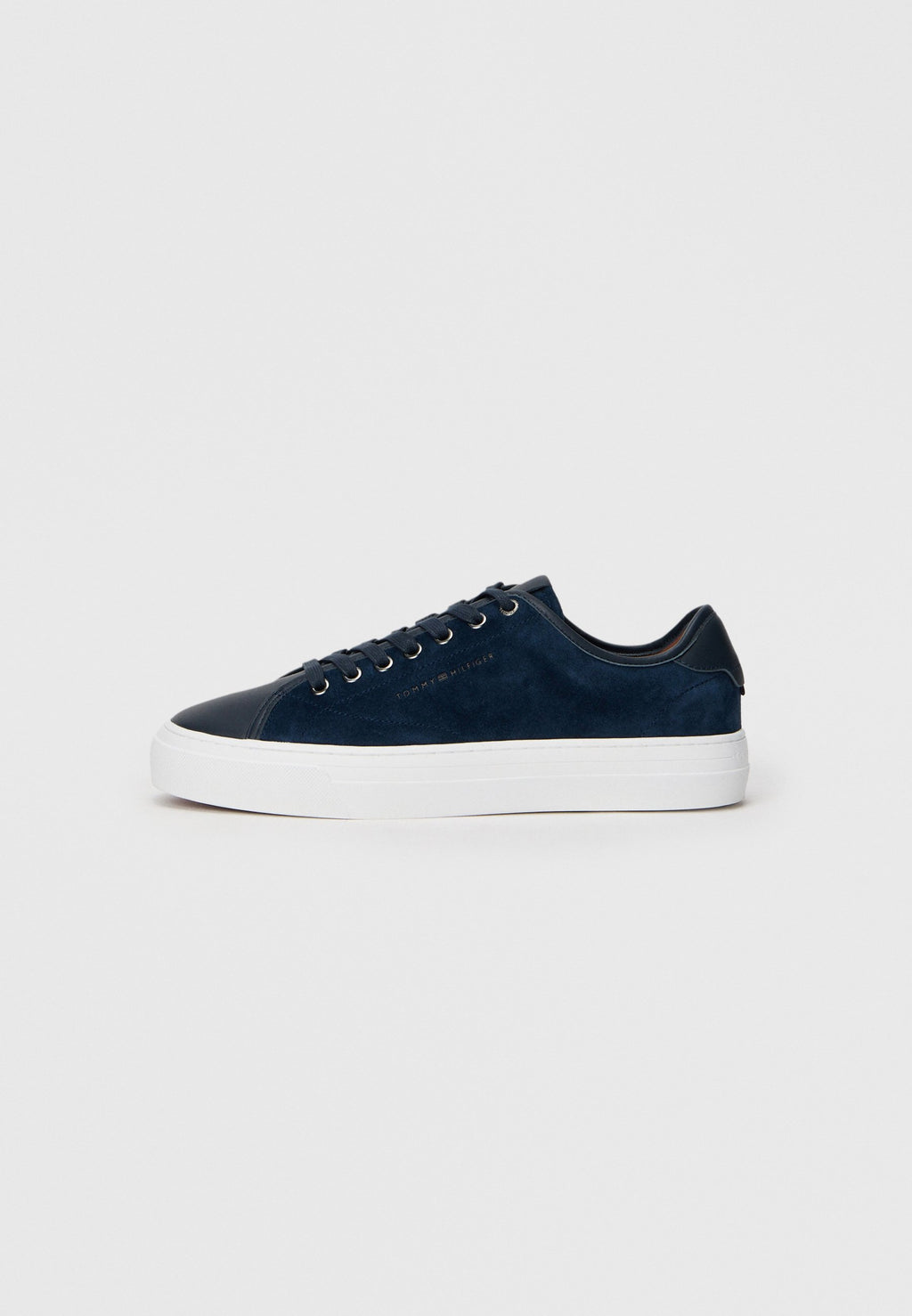 LEATHER MIXED TEXTURE COURT TRAINERS Media 1