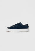 LEATHER MIXED TEXTURE COURT TRAINERS Media 1