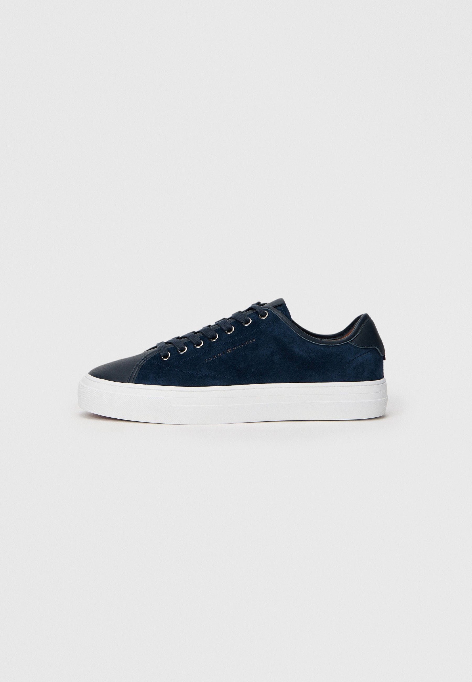 LEATHER MIXED TEXTURE COURT TRAINERS Media 1