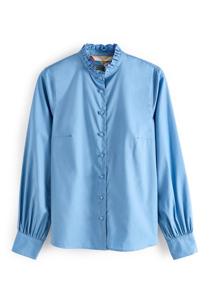 LONG SLEEVE RUFFLE NECK SIGNATURE SHIRT - Next - View 1