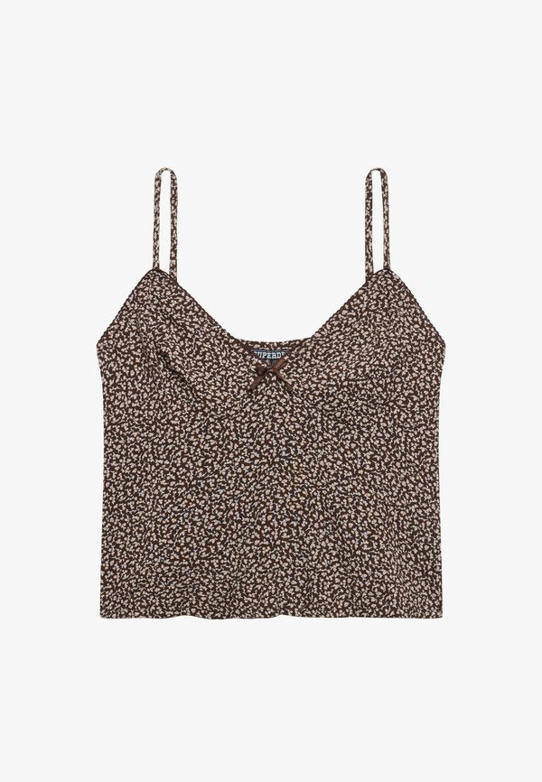 Superdry & Co PRINTED CAMI  - Blouse - mini roses chestnut brown