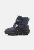 Marinewasserdichte Stiefel mit schwarzem Gummisohle, Klettverschlüssen und strukturierter Oberseite. Mit einer Zuglasche für einfaches Anziehen. Geox-Logo angebracht.