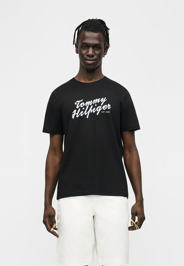 Tommy Hilfiger SUMMER TEXT GRAPHIC TEE - Print T-shirt - black