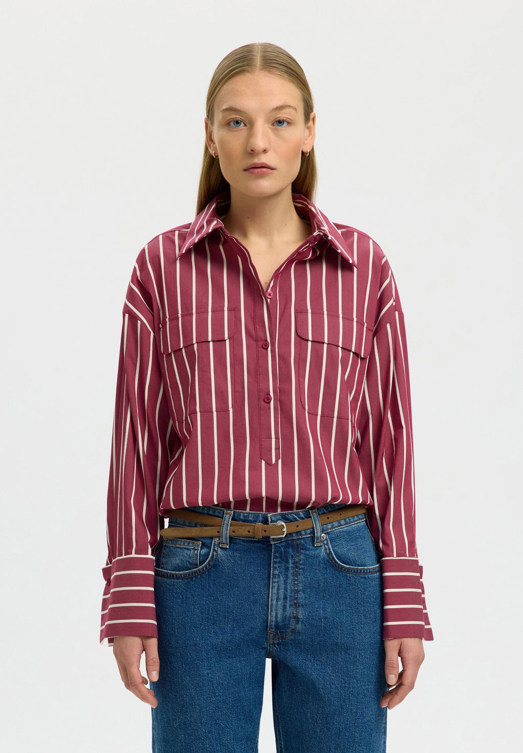 Selected SLFBEA OVERSIZE LS SHIRT B