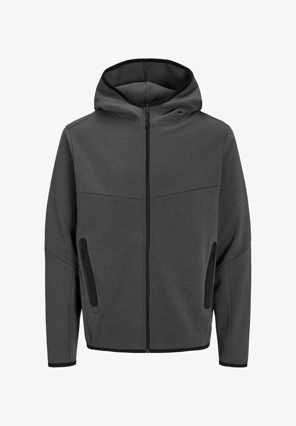 Jack & Jones Zip Plain Zip - Zip-up sweatshirt - asphalt