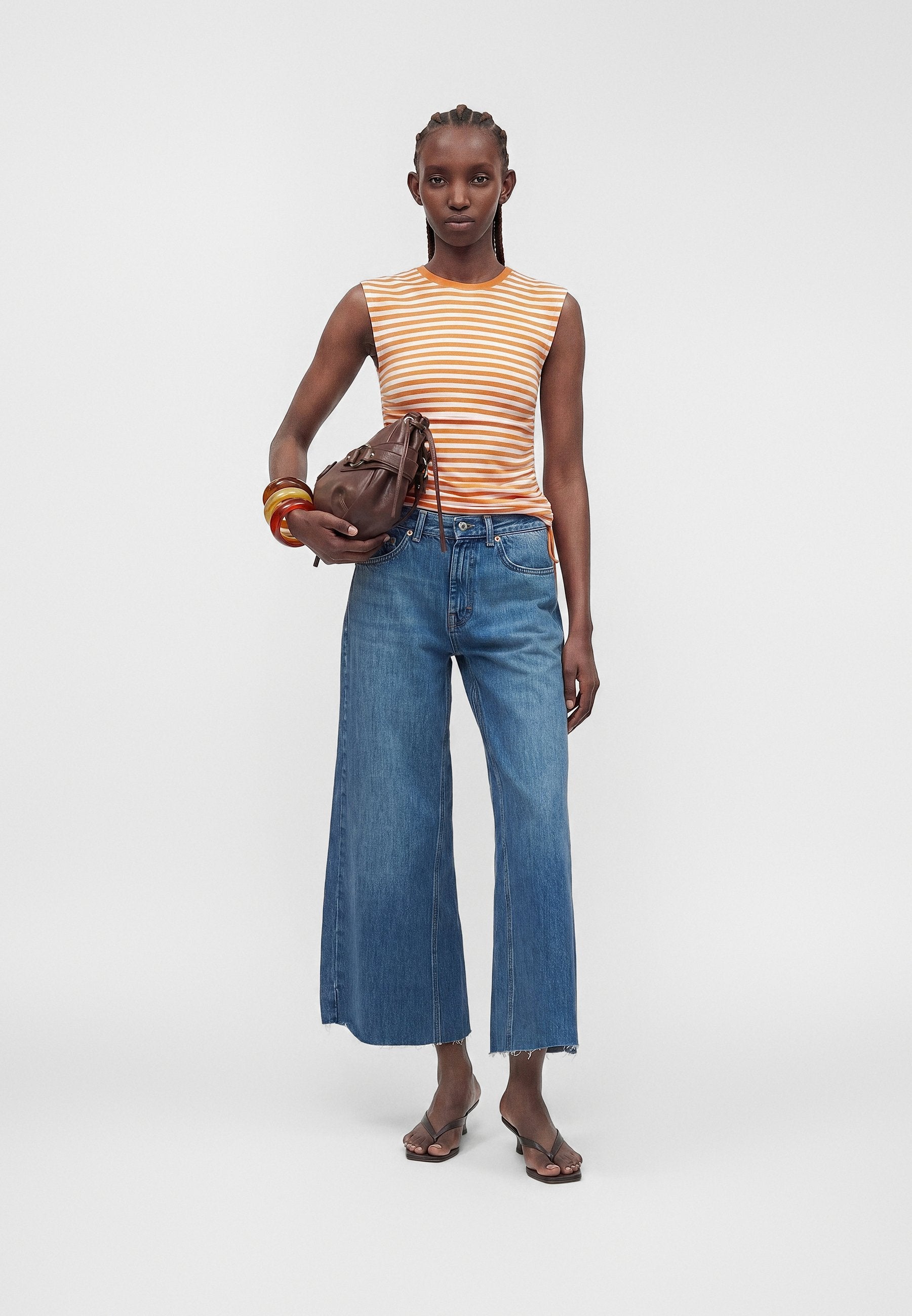Topshop WIDE CROPPED JEANS