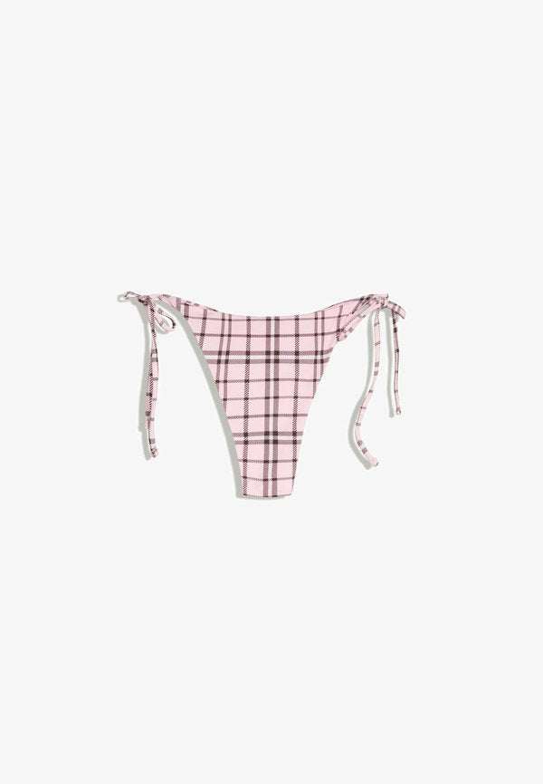 Bershka CHECKED BIKINI BRIEFS - Bikini bottoms - light pink