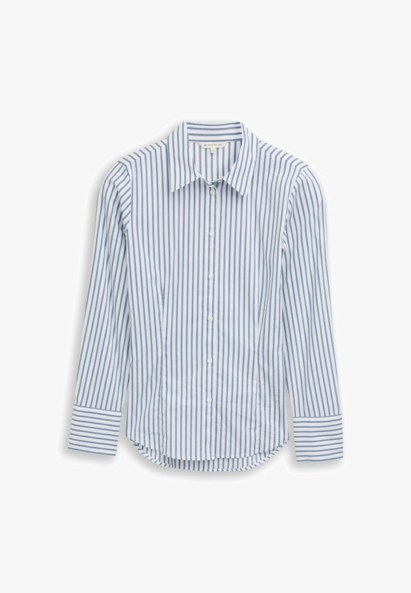 TOM TAILOR Button-down blouse - white blue poplin stripe