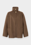 WOOL BLEND FUNNEL NECK OVERSIZED COAT Media 1