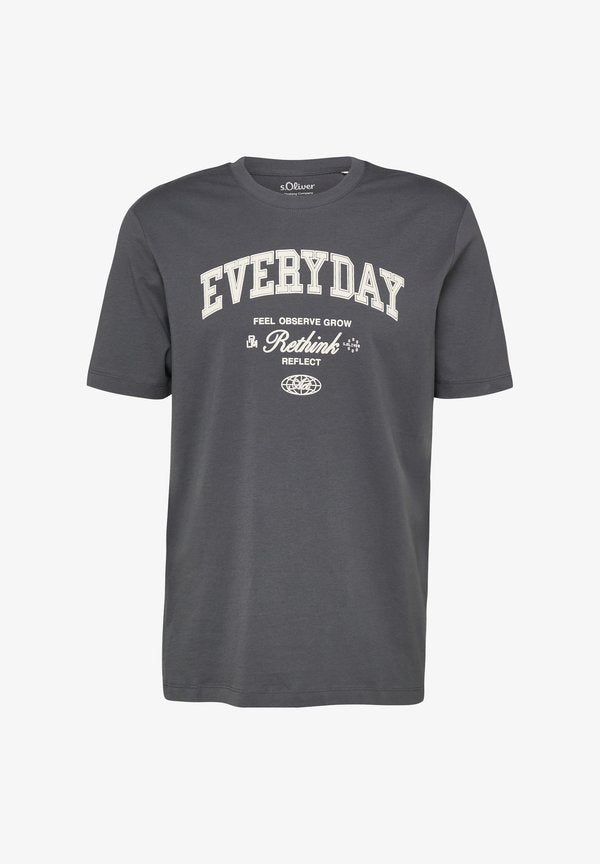 s.Oliver T-SHIRT - Print T-shirt - schiefergrau