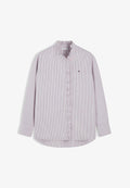 Tommy Hilfiger OXFORD RUFFLES RELAXED LS SHIRT - Button-down blouse - classic ithaca stp burgundy