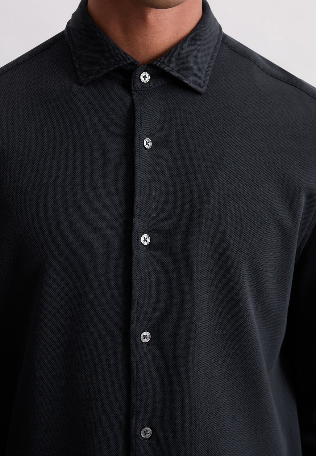 Marc O'Polo SPREAD COLLAR LONG SLEEVE ROUND HEM