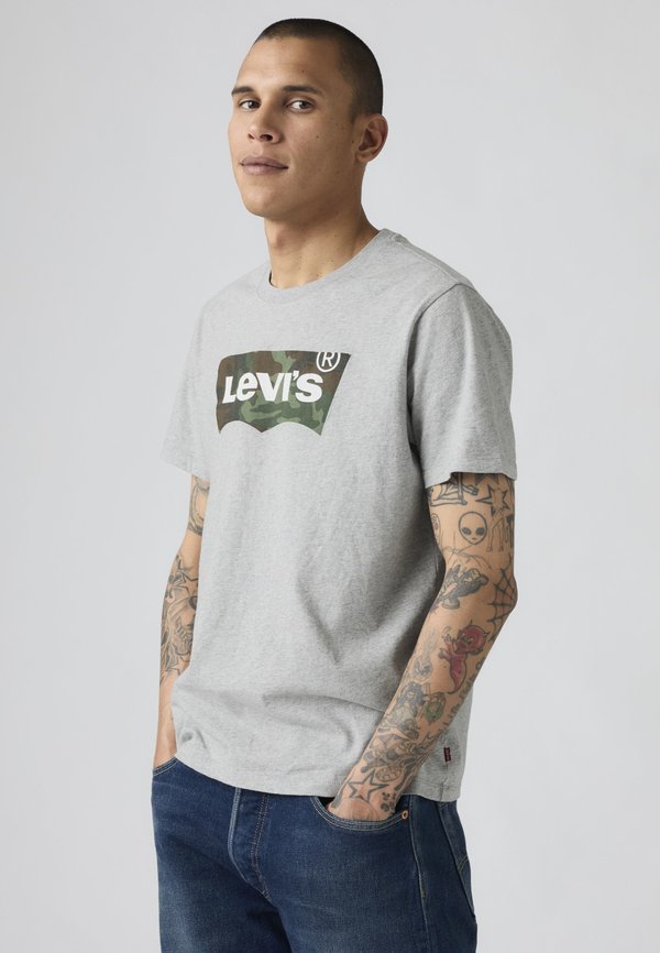 Levi's® GRAPHIC CREWNECK TEE - Print T-shirt - heather grey