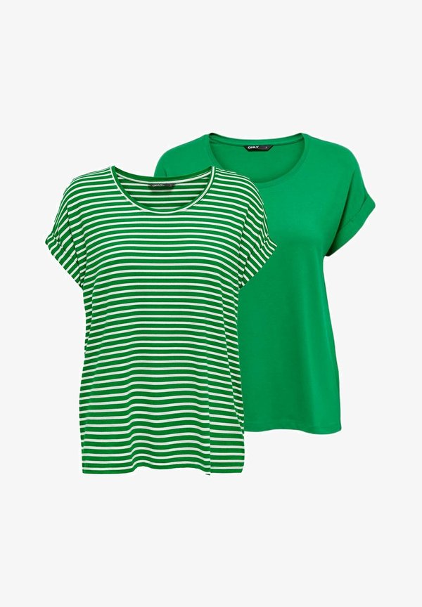 ONLY MOSTER 2 PACK - Print T-shirt - jolly green w  cd stripes