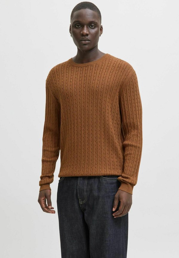 Jack & Jones JJEEMIL KNIT CABLE CREW NECK NOOS - Jumper - monks robe