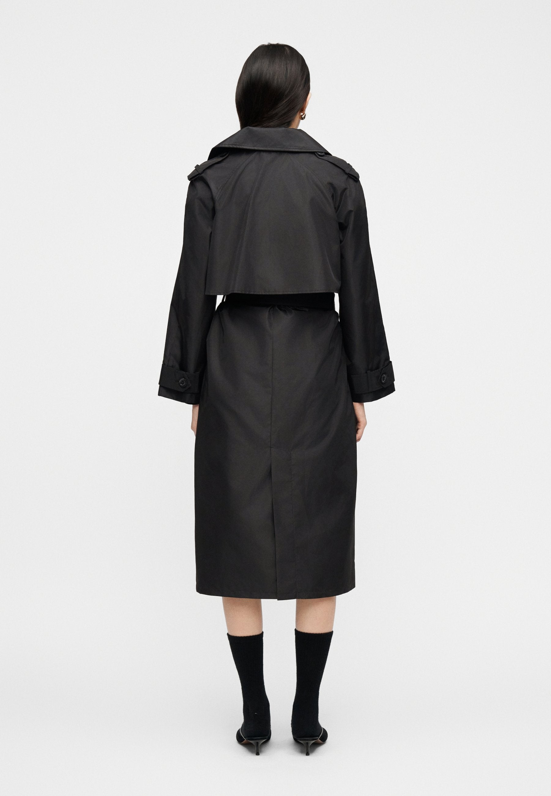 STUDIO ID LONG BELTED RAIN WITH LAPEL