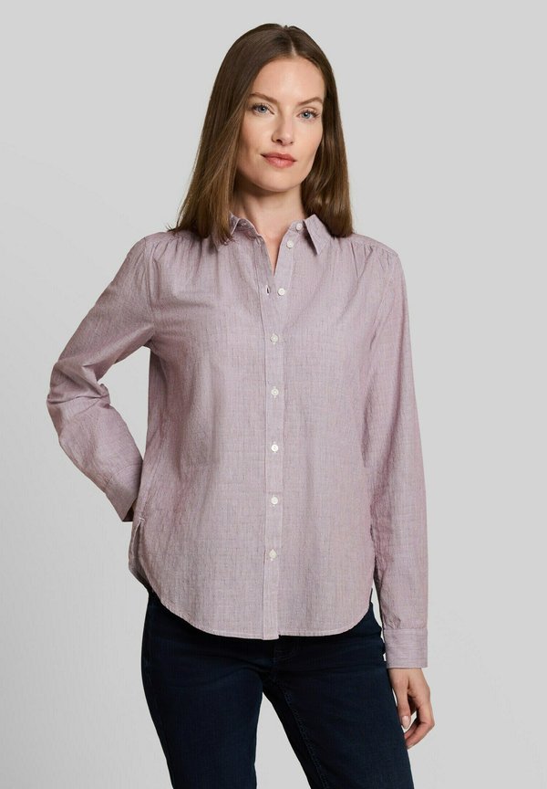 TOM TAILOR TOM TAILOR BLUSEN & SHIRTS HEMDBLUSE MIT TURN-UP-FUNKTION - Button-down blouse - preppy plum dobby