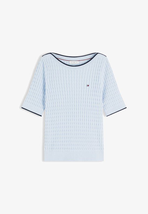 Tommy Hilfiger FINE CABLE BOAT NECK - Jumper - breezy blue