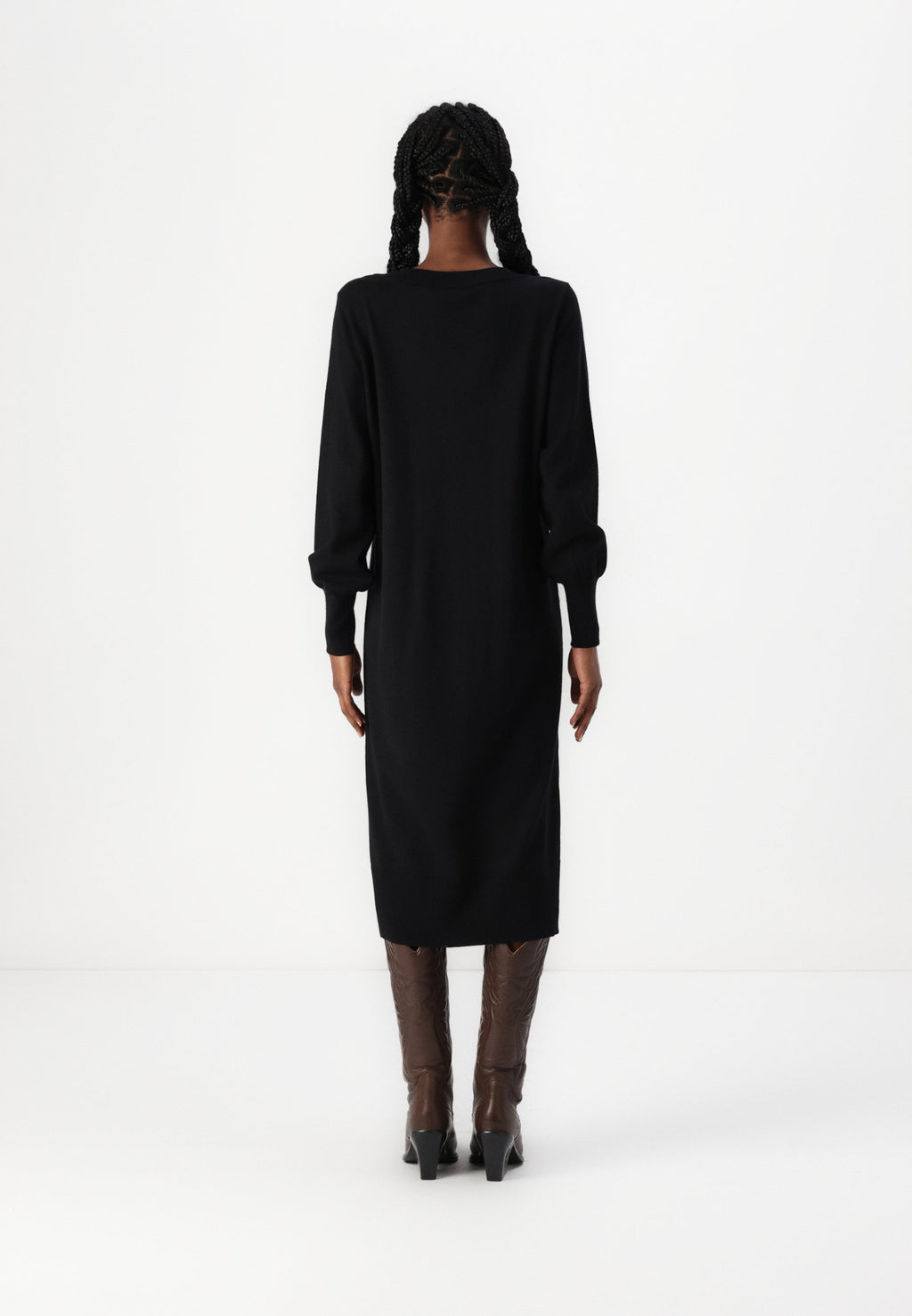 VILA VIAMANDA LONG V NECK DRESS