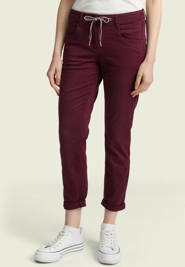 TOM TAILOR TTTAPERED RELAXED - Trousers - bordeaux red