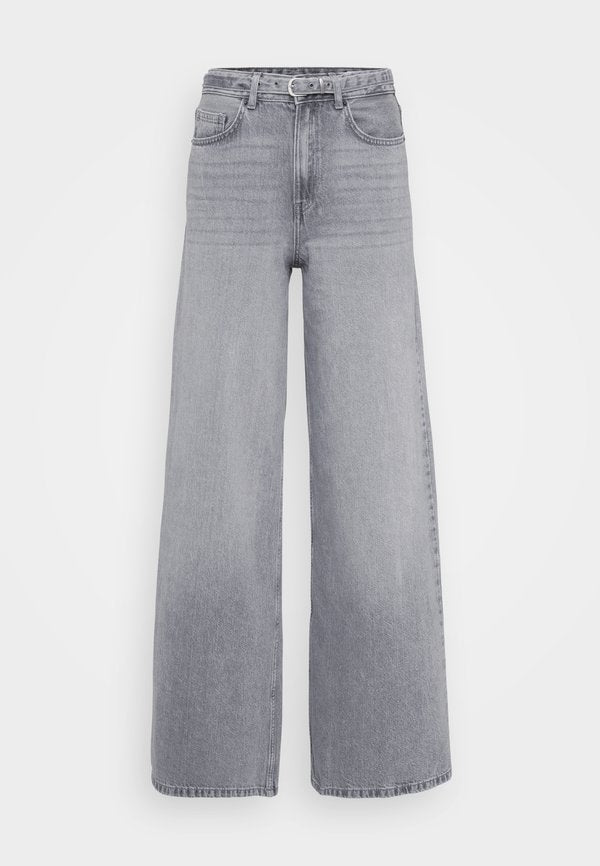 Vero Moda Tall VMANNET BELT - Wide Leg - medium grey denim