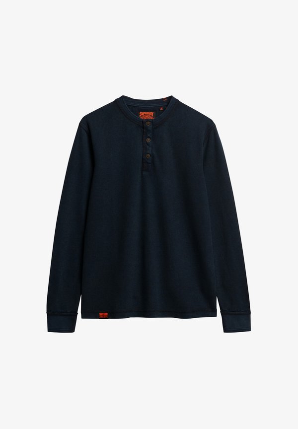 Superdry & Co VINTAGE TEXTURED GRANDAD  - Long sleeved top - eclipse navy