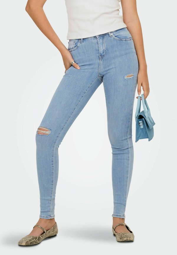 ONLY Skinny fit ONLPOWER Mid waist - Jeans Skinny Fit - light blue denim